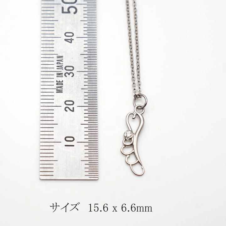 ダイヤ石留 チタンネックレス/FD-1/女性向/直径Φ1.5mmダイヤ